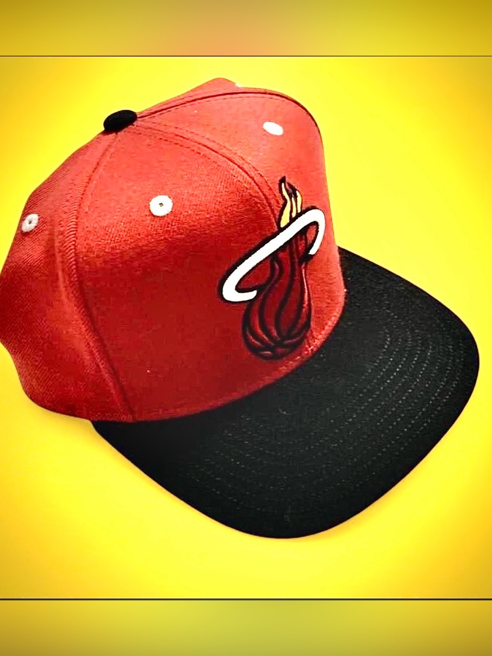 NBA Miami Heat Red Snapback Hat with Tropical Brim